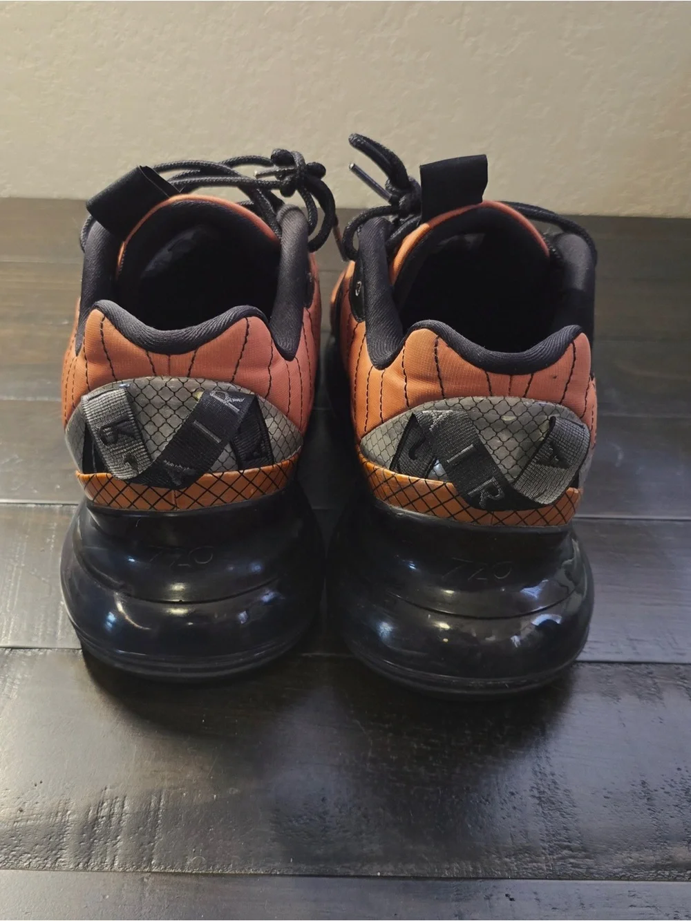 Nike Orange and Black Quilted MX-720-818 Sneakers